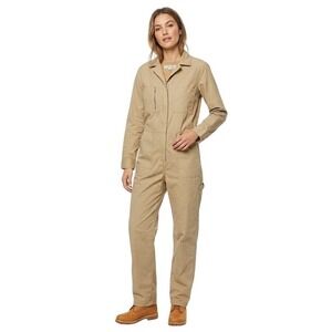 Outerknown Station Jumpsuit Coveralls Womens XL Beige Workwear Utility One Piece